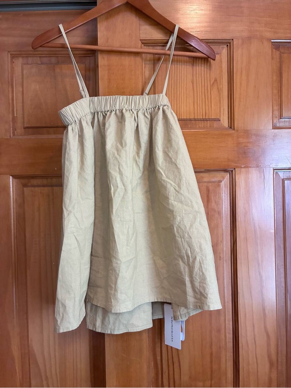 Commense Beige Spaghetti Strap Tunic Top